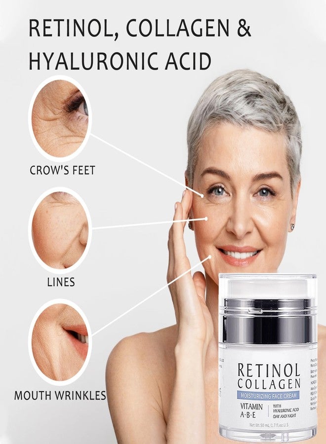 Grospe Retinol Moisturizer With Collagen & Hyaluronic Acid, Collagen Face Cream for Tightening and Firming, Anti Wrinkle Face Cream for Women and Men for Fine Lines and Dryness - All Skin Types 1.7 Fl Oz - Image 3